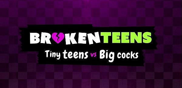  BrokenTeens - First porn shoot reveals a shameless young slut